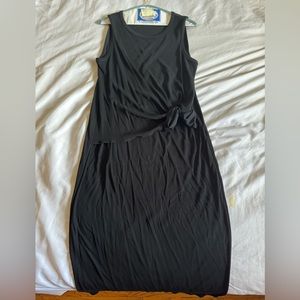 Theory Dorotea K Tie Waist Womens Cotton Sleeveless Midi Dress